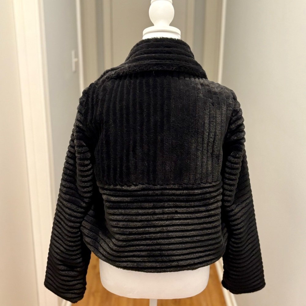 Anthropologie, Natasha Faux Fur Lux Black Bomber Jacket, Size XS - Picture 7 of 11